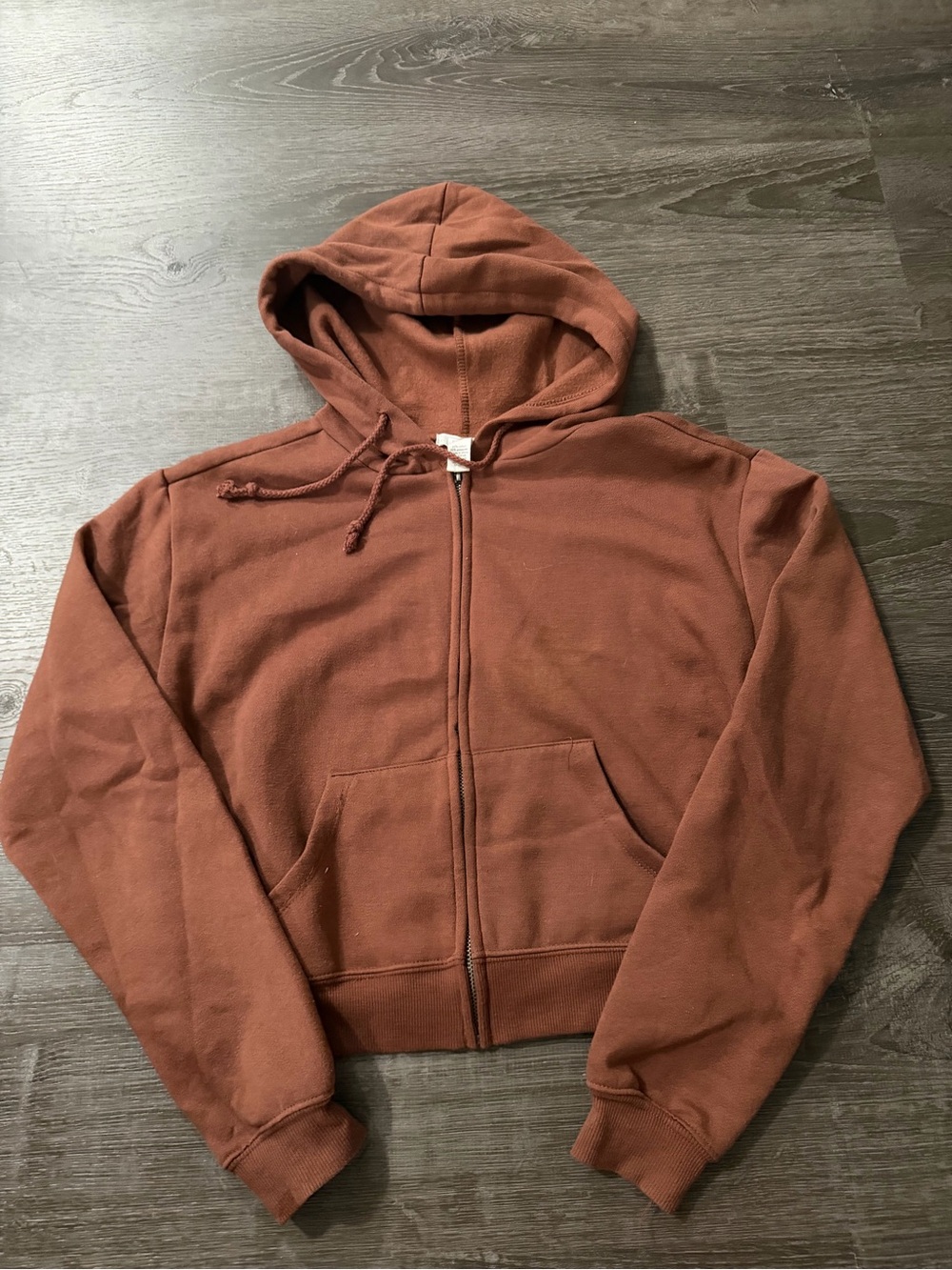 Full Tilt Women's Brown Zip-Up Hoodie - Rust Tone